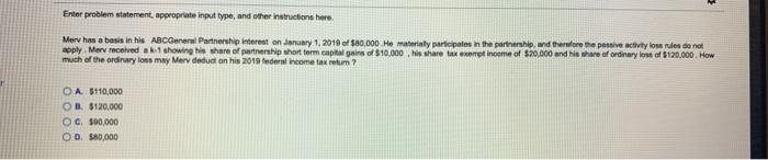  Enter problem statement appropriate input type, and other instruction here Merv
