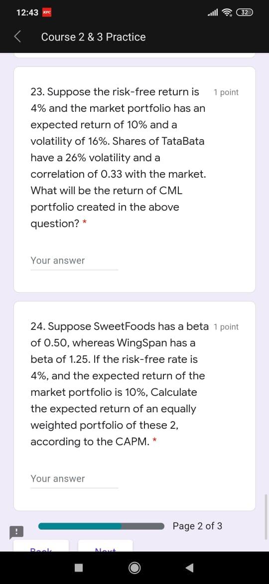 12:43 Course 2 & 3 Practice 1 point 23. Suppose the