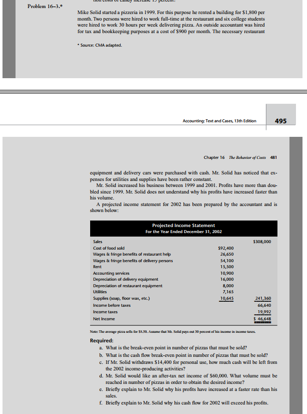  Mike Solid started a pizzeria in 1999. For this purpose he