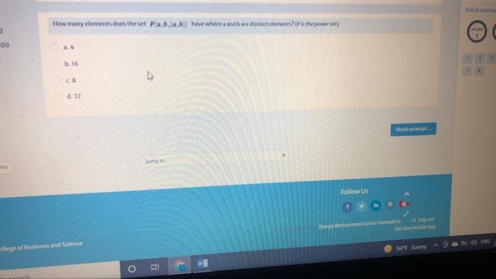  How many elements does the set Plu, b,a,dll have where a