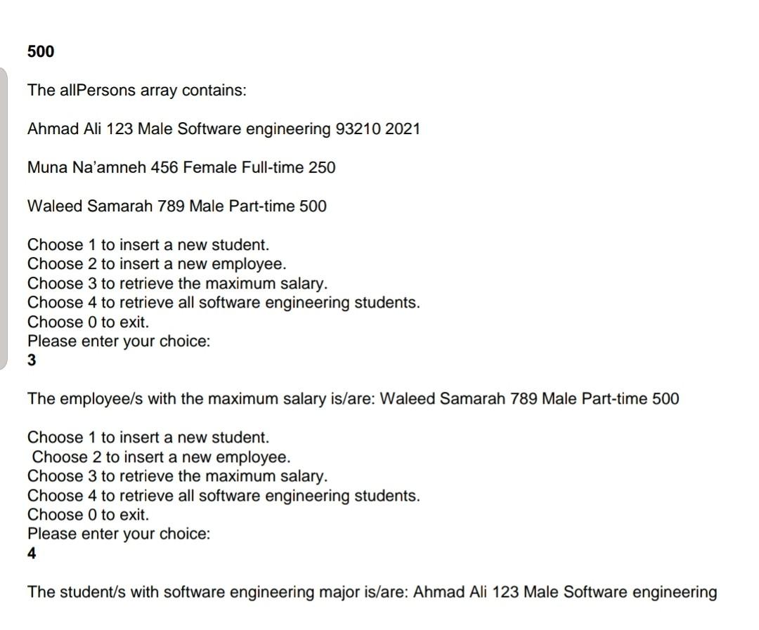 +override method equals(Person p):boolean (it will check the equality of any two
