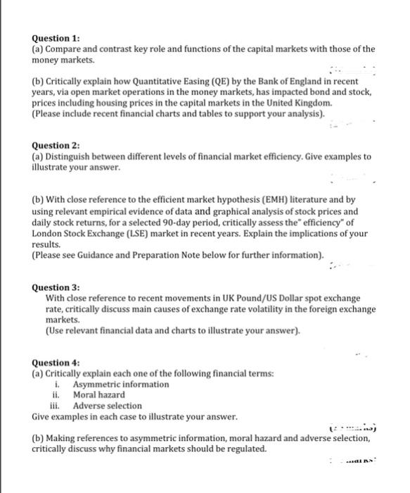  Question 1: (a) Compare and contrast key role and functions of