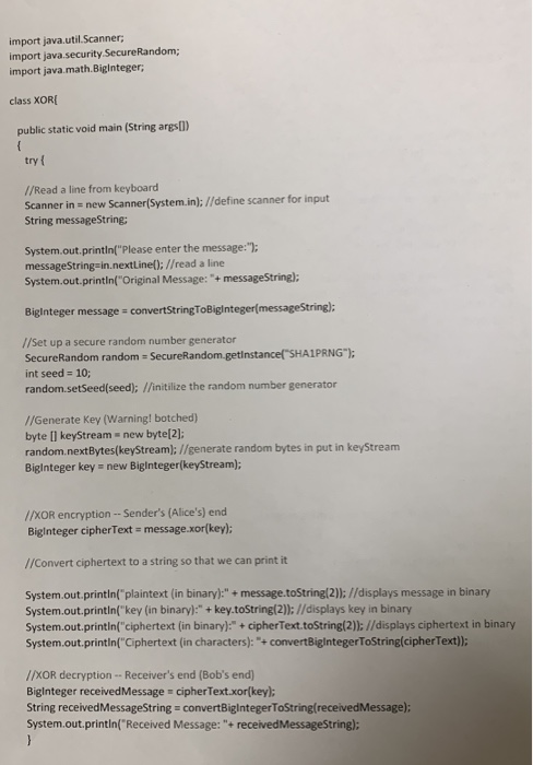 Do the following steps a. Study the attached sample program (XOR.java) and