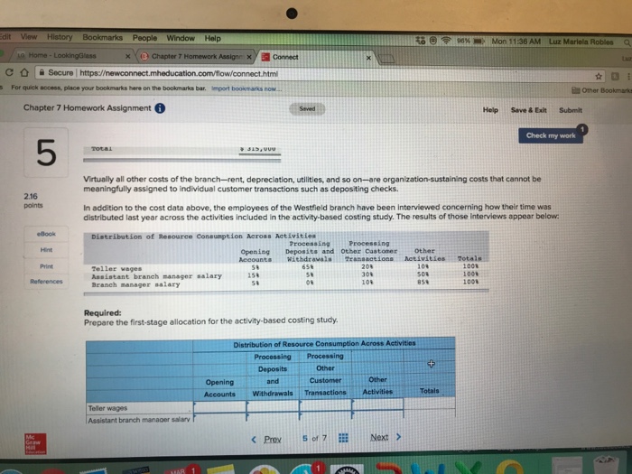 AM Luz Mariela Robles x', chapter 7 ssignnx Connect .. c 0