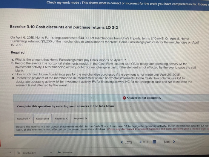 Check my work mode: This shows what is correct or incorrect