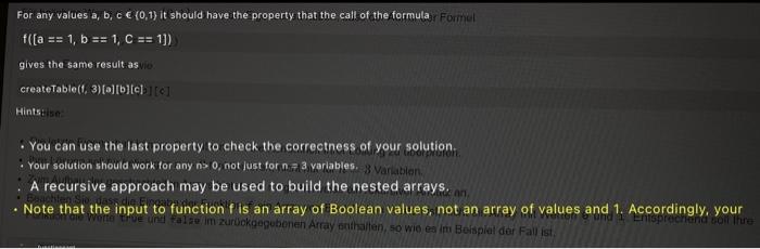for a Boolean formula ff with nn inputs, which contains the output