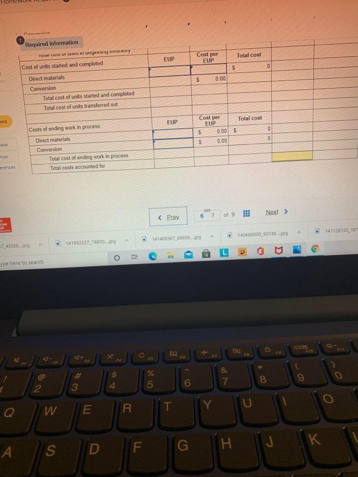 Conversion costs are added evenly throughout the process. During May, the Forming