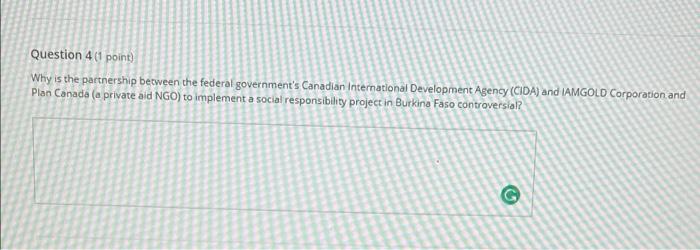  Question 4 (1 point Why is the partnership between the federal