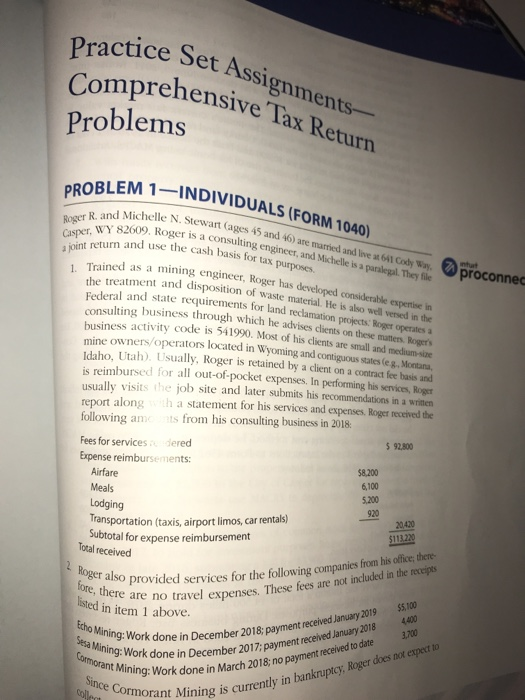  Practice Set Assig rice Set Assignments- Comprehensive Tax Return Problems PROBLEM