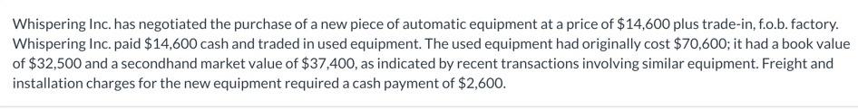 b.) Assuming the same facts as in (a) except that fair value