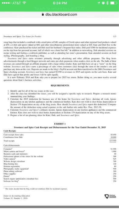 the following question regarding the sweetness and spice: tax issues for foodies