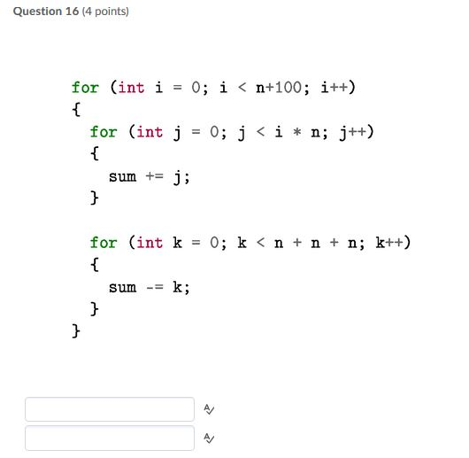 code. b. Describe the worst case running time of the code snippet