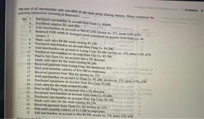 Problems 74 Jan. 3 4 4 5 8 The cost of