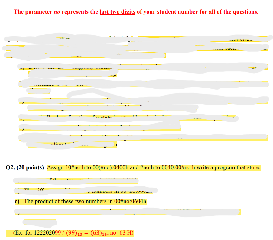  (Ex: for 122202099/(99)10=(63)16, no=63 H) NOTE: You have to add comment