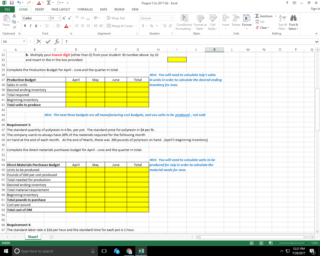 LAYOUT FORMULAS DATA REVIEW VIEW AutoSum Calibri General .A. ___Merge & Center
