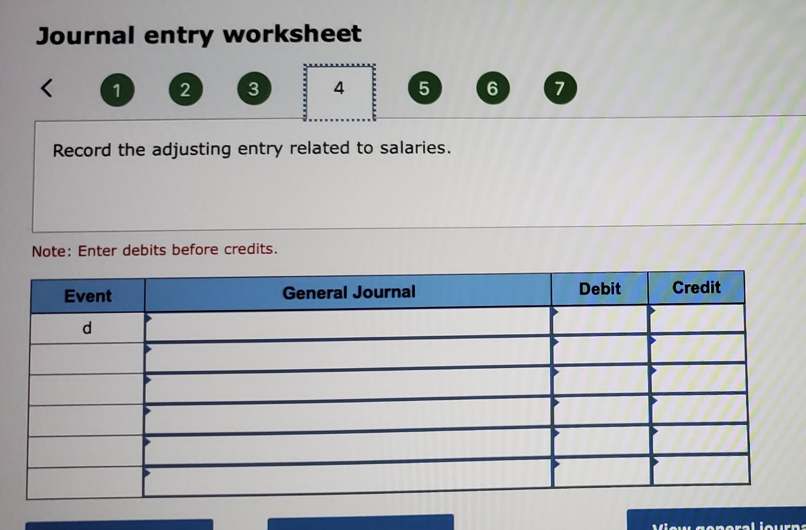  Journal entry worksheet