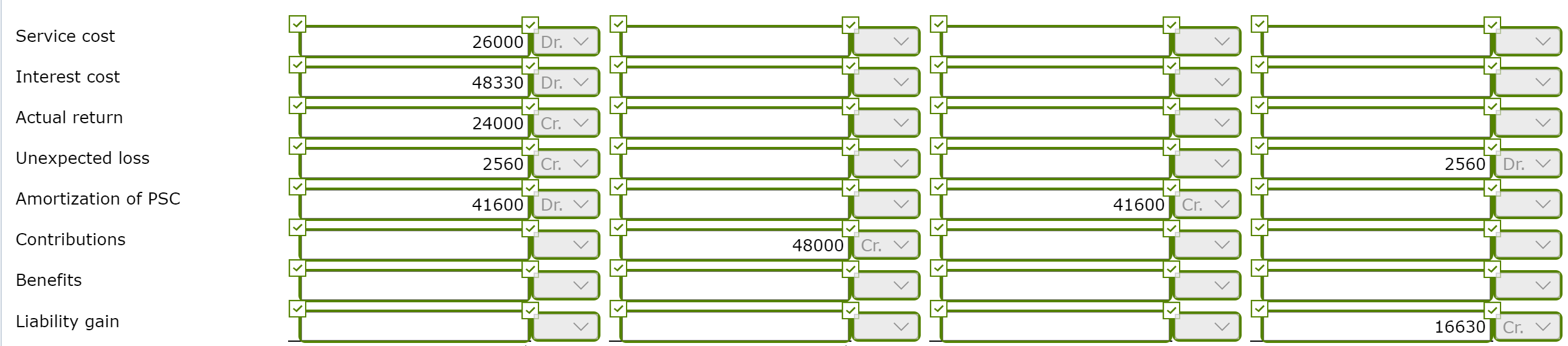 THIS PROBLEM Jackson Company adopts acceptable accounting for its defined benefit pension