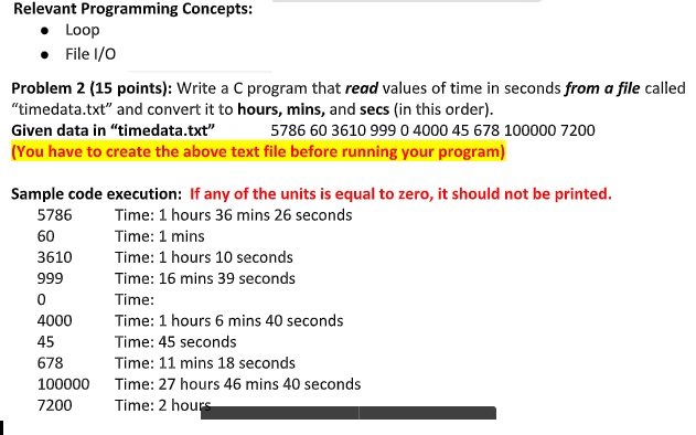 C programming please! Help Creating text file too Relevant Programming Concepts: .