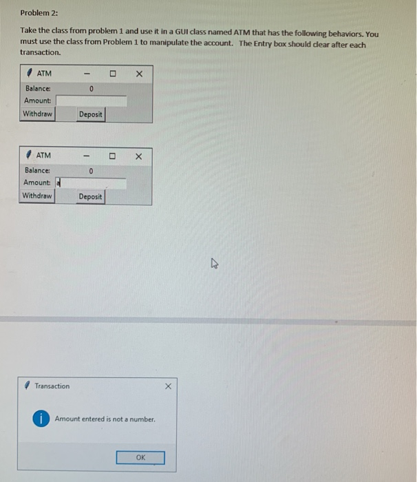 supports these methods init_ O:Initializes the bank account balance to the value