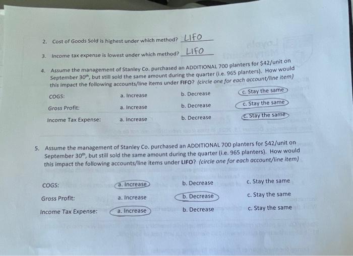 and attach your supporting calculations (separate sheet of paper). Staniey Co. is