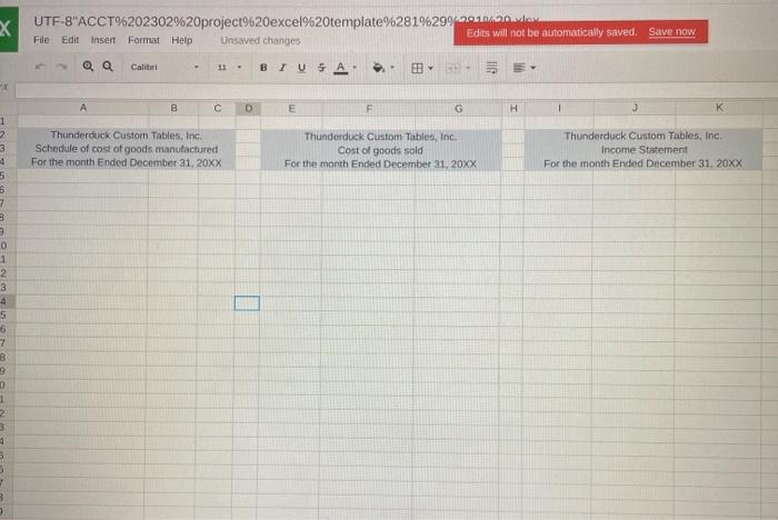 table are as follows. These cost are on a per unit basis.