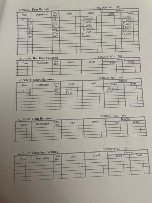 the following transactions during March. Transactions: March: 1. Emmie Para deposited $30,000