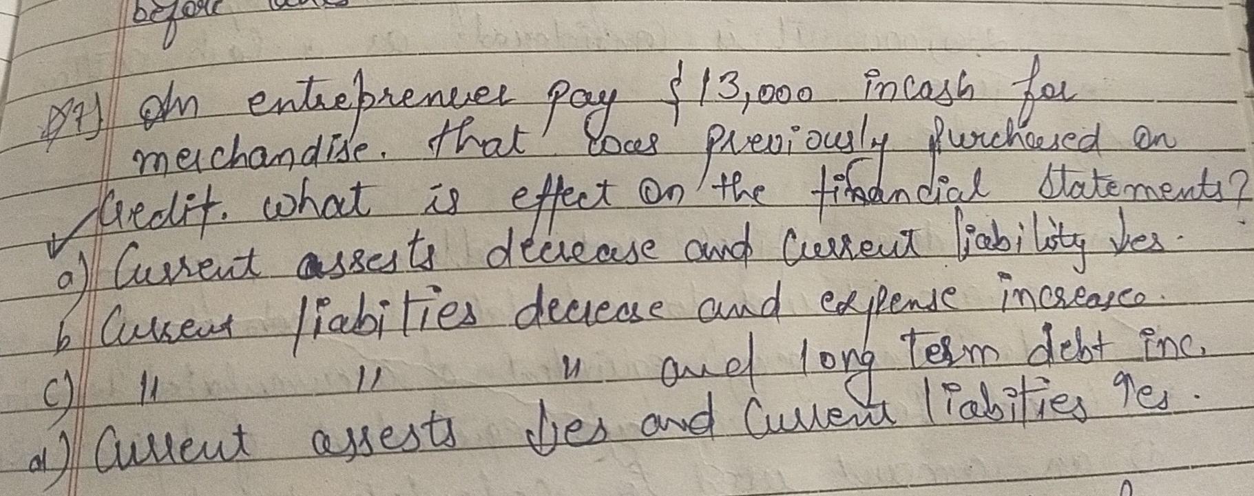 inflow a) The 55 false a 9) Accounts payable I what is