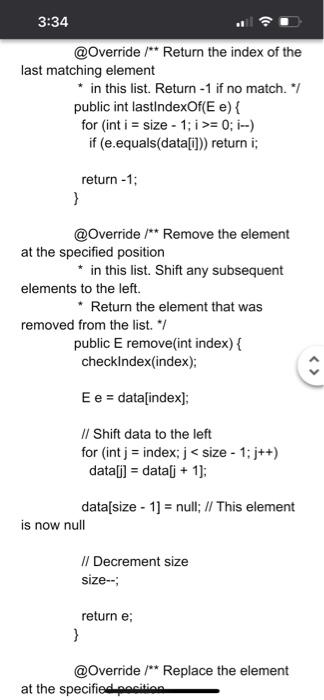 time it took in nano seconds to implement each operation. Provide a