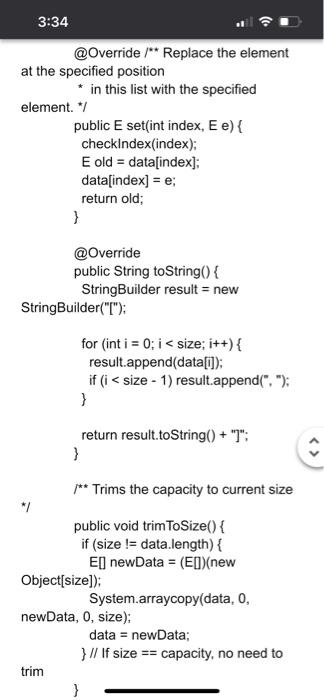 screenshot of at least one successful run of the 3:34 public class
