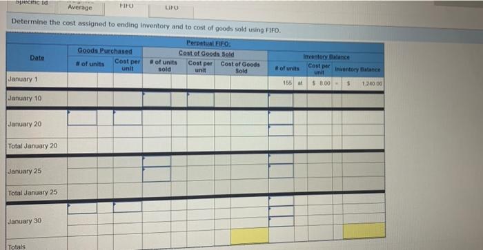 questions displayed below! Laker Company reported the following January purchases and sales