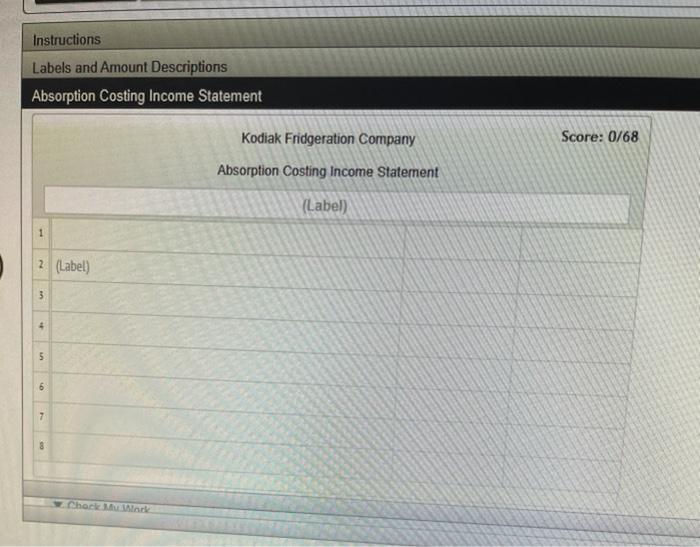 Income Instructions During the first month of operations ended August 31, Kodiak