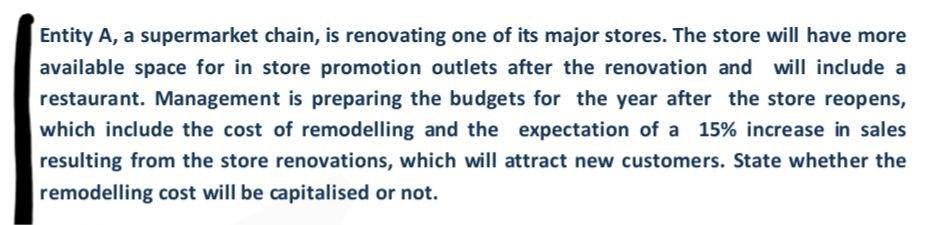 Do correct or I will give dislike Entity A, a supermarket chain,