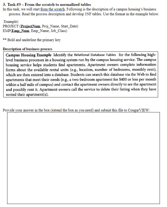  3. Task #3 - From the scratch to normalized tables In