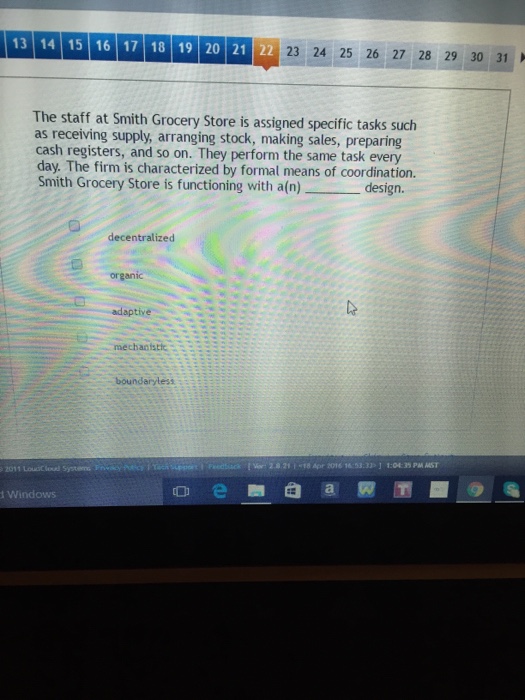  The staff at Smith Grocery Store is assigned specific tasks such