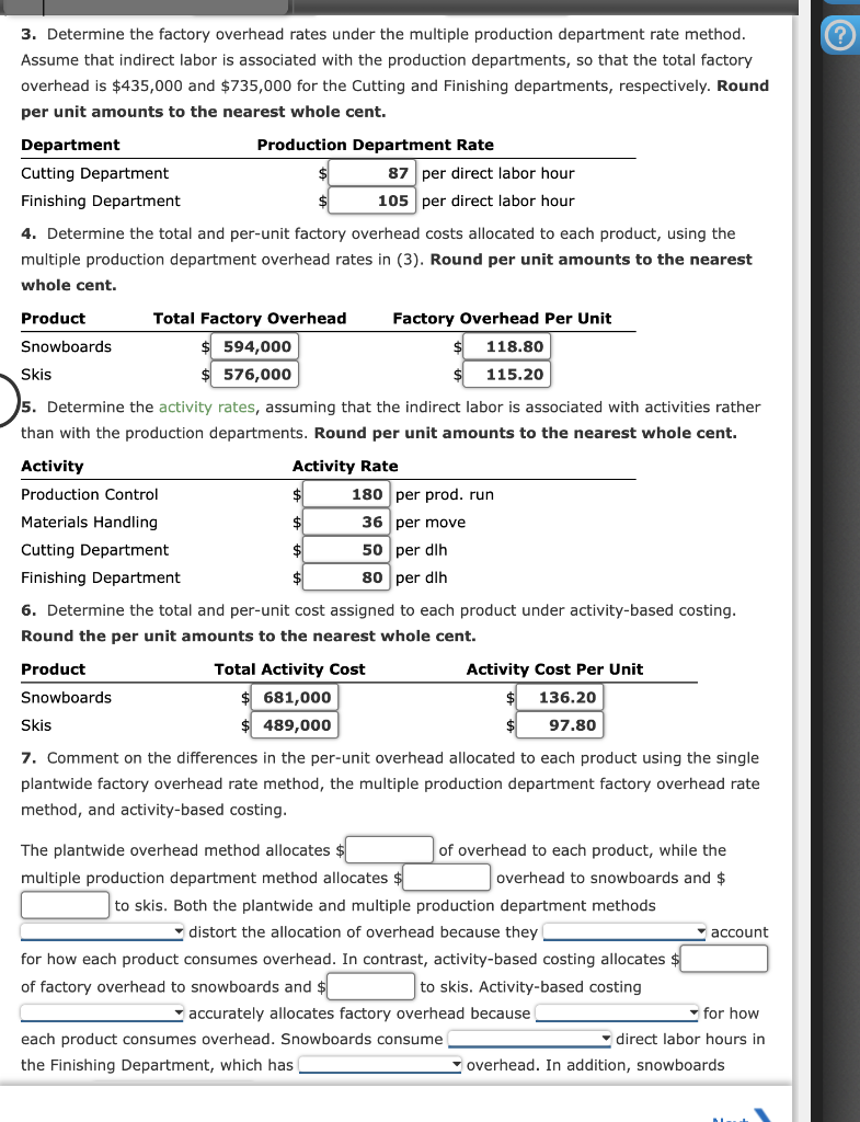 activity-based costing Downhill Sports Inc. manufactures two products: snowboards and skis. The