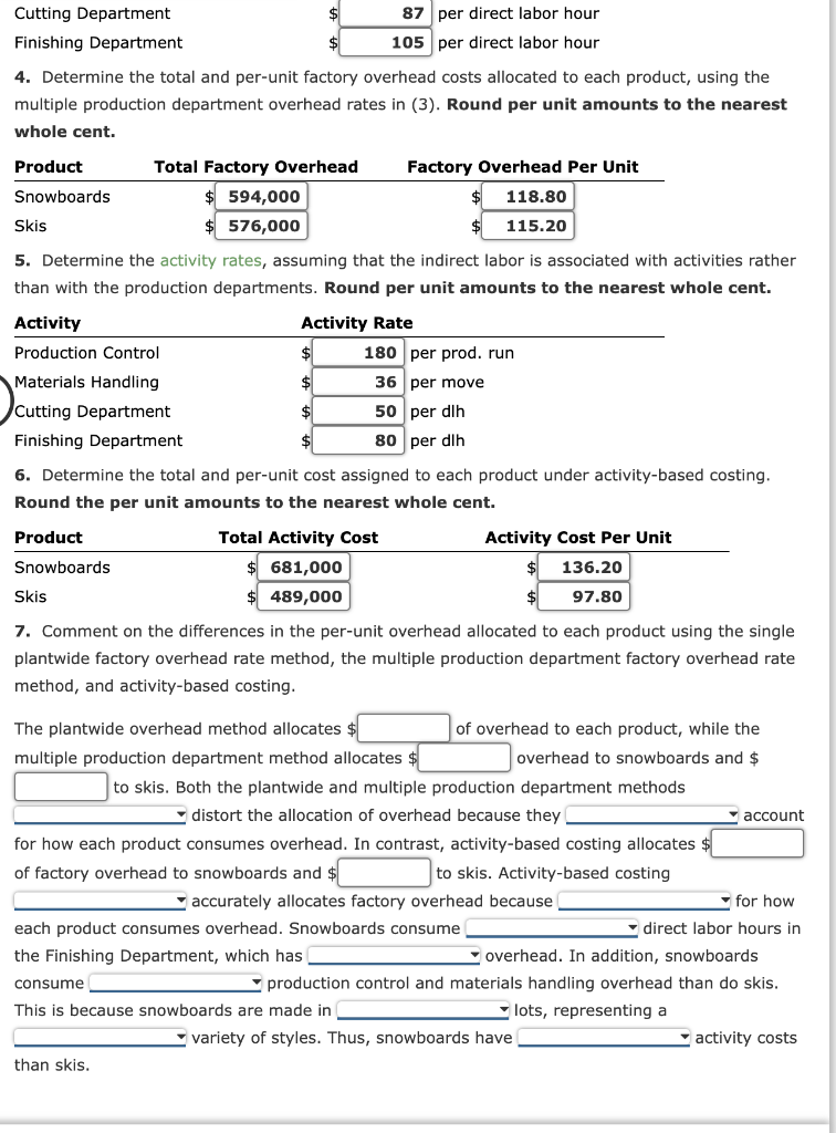 factory overhead incurred is as follows: The activity base associated with the