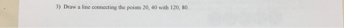 a line connecting the points 20, 40 with 120, 80