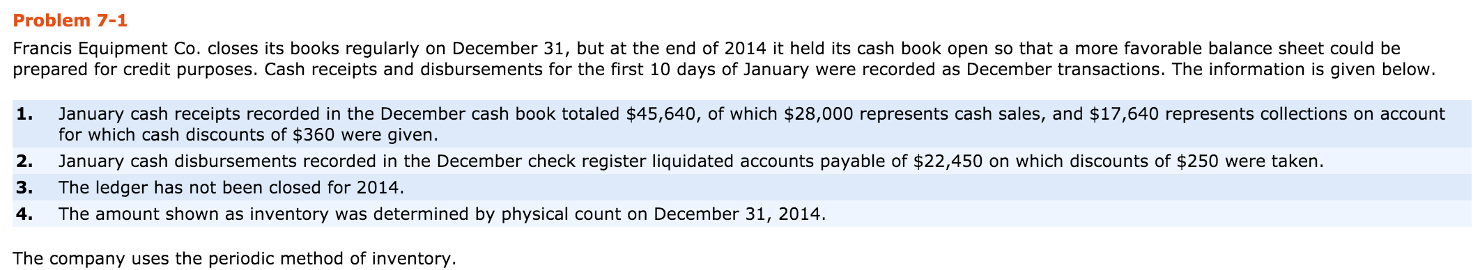 Please help with the parts I got wrong Problem 7-1 Francis Equipment