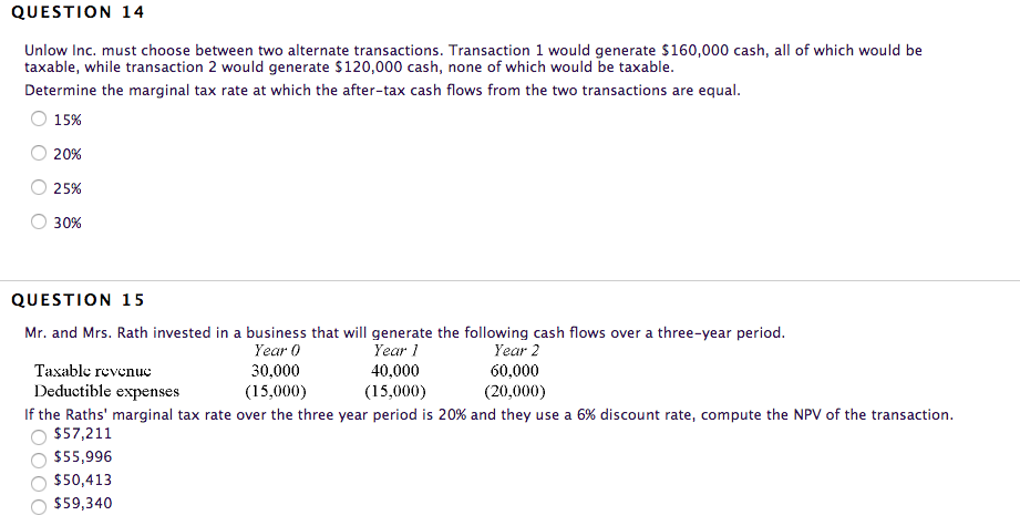 currently in a tax paying position. Therefore, the tax savings from a