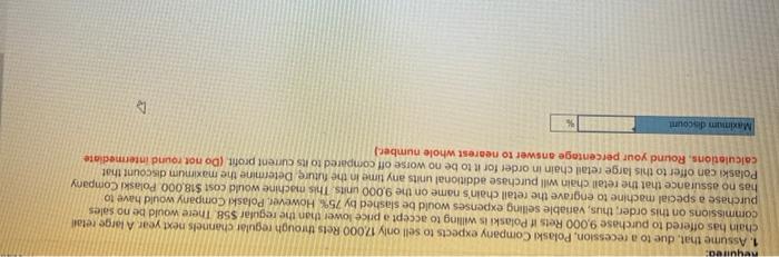 or Reject a Special Order (L01 - CC5) Polaski Company manufactures and