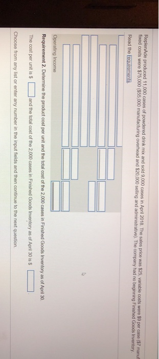 2,000 cases in Finished Goods Inventory as of April 30 Print Done