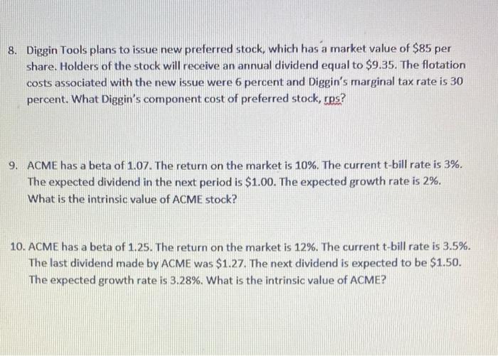 is 12%. The beta for the investment is 1.25. What is the