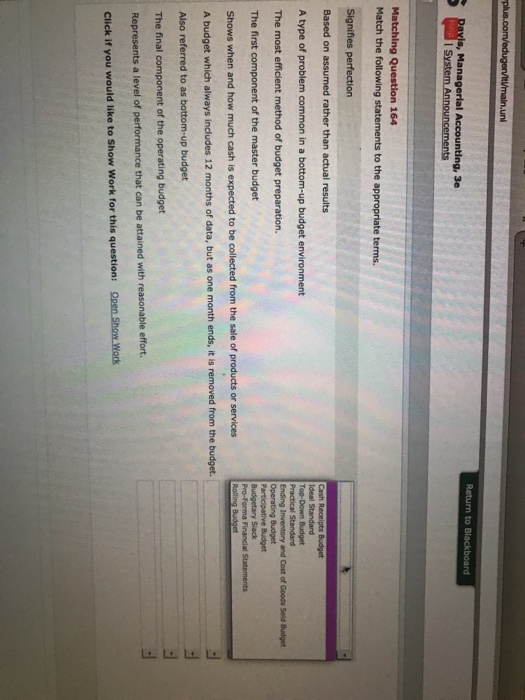  164 Budget Budget Budget The first component of the master budget