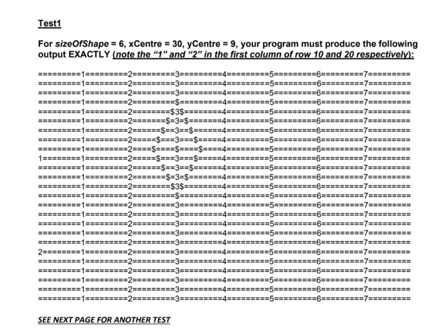 We were asked to design a program that prints a diamond to