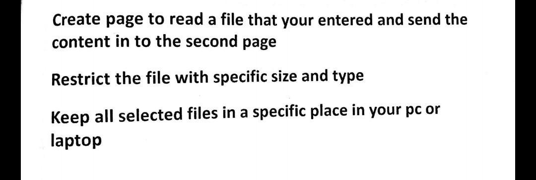  html and php Create page to read a file that your