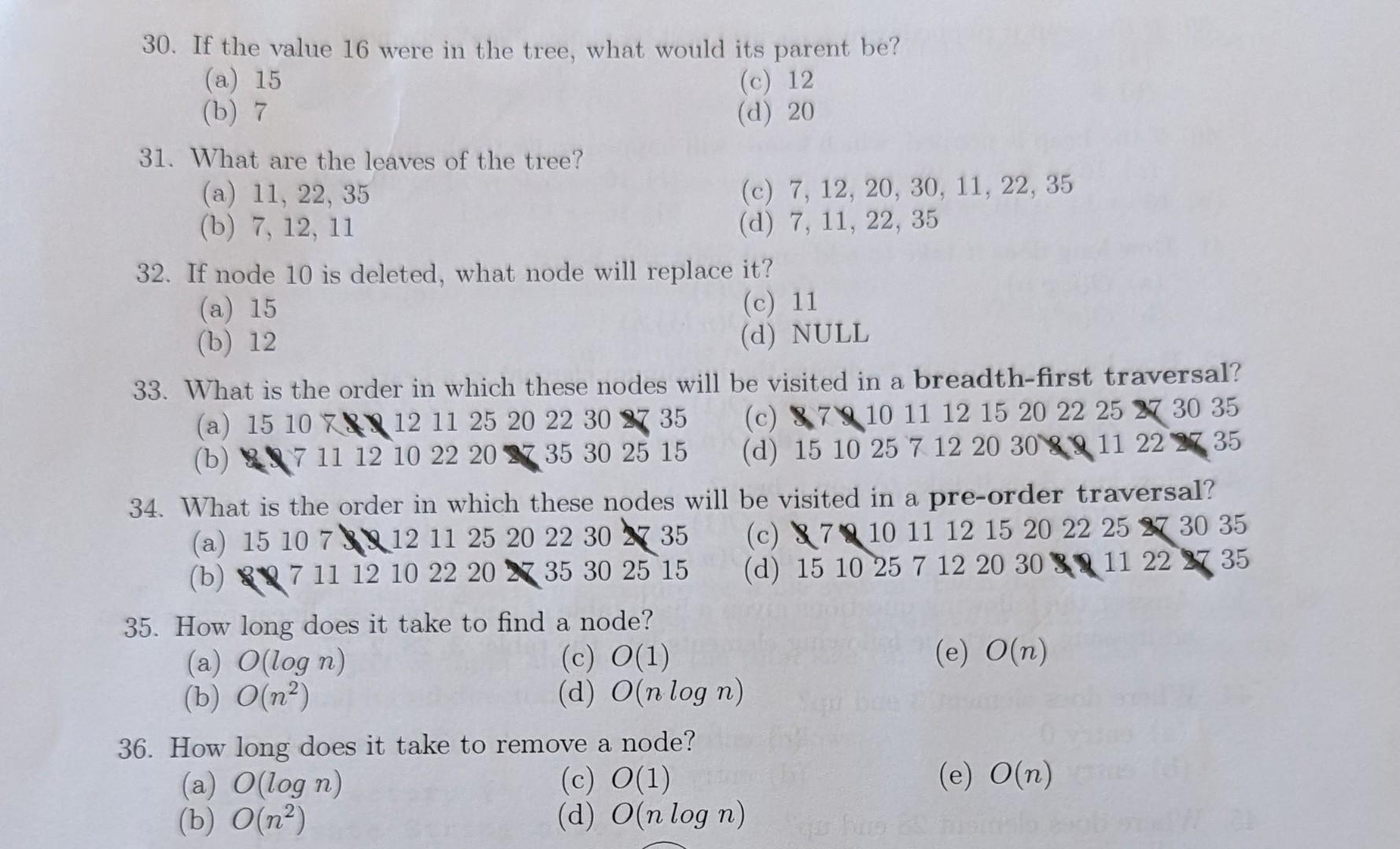 questions based on the binary search tree below: 26. Is this a