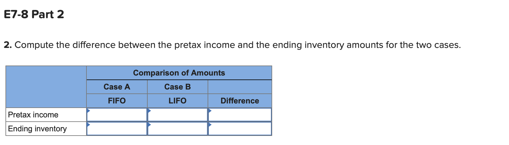 Effects of LIFO and FIFO LO7-2, 7-3 [The following information applies to