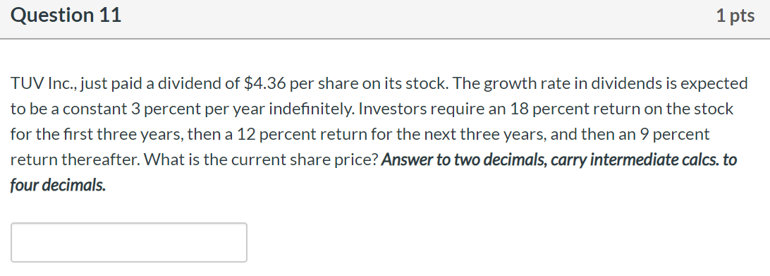 Please show all steps and double check your work! Question 11 1