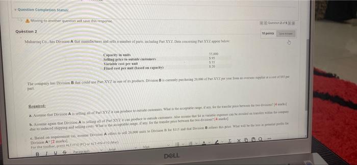 Question 2 of 5 Question 2 10 points Save As Maharaq Co.,