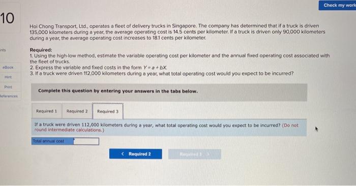 The company has determined that if a truck is driven 135,000 kilometers